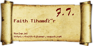 Faith Tihamér névjegykártya